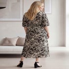 Satin Keyhole Empire Midi Dress image number null