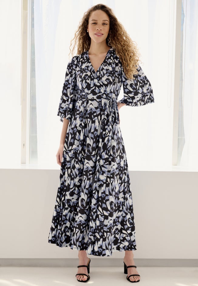 Knit Surplice Tie-Waist Maxi Dress image number 0