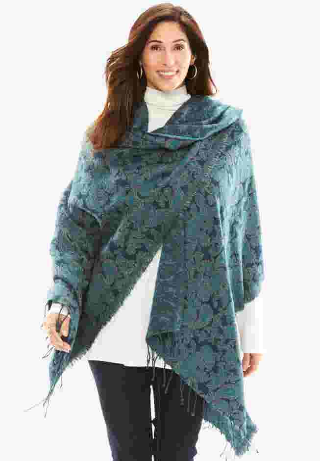 Plaid Ruana Shawl image number 1
