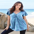 Plus Size Cotton Ultimate Flutter Sleeve Sweetheart Tee image number null