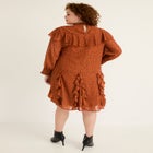 Ruffled Chiffon Mockneck Dress image number null