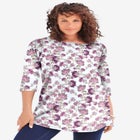 Plus Size Cotton Ultimate Boatneck Tunic with Side Slits image number null