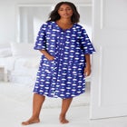 Short French Terry Zip-Front Robe image number null