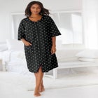 Short French Terry Zip-Front Robe image number null