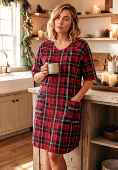 Short French Terry Zip-Front Robe