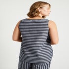 High-Low Linen-Blend Tank Top image number null