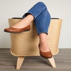 The Gab Faux Leather Slip On Flat image number null