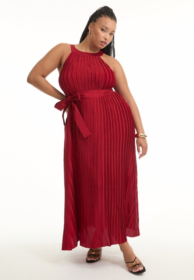 Pleated Halter Maxi Dress image number 0