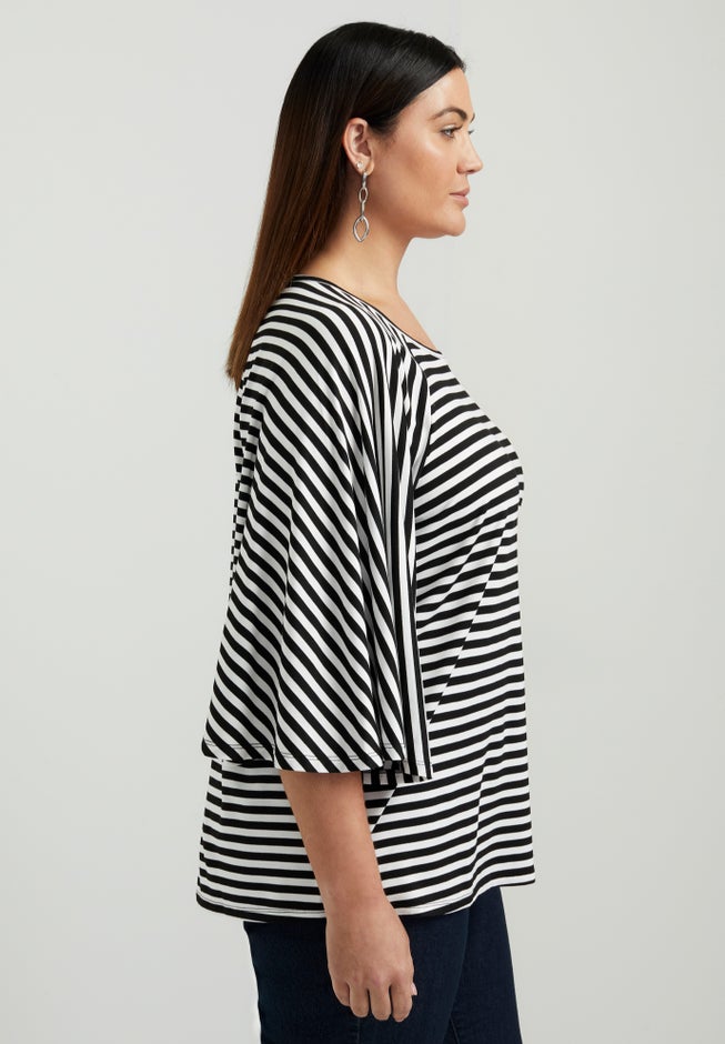 Flared Raglan Sleeve Breton Tee image number 3