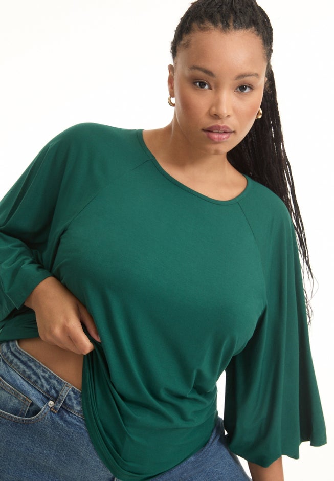 Flared Raglan Sleeve Breton Tee image number 2