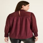 Satin Mockneck Blouse image number null