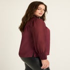 Satin Mockneck Blouse image number null