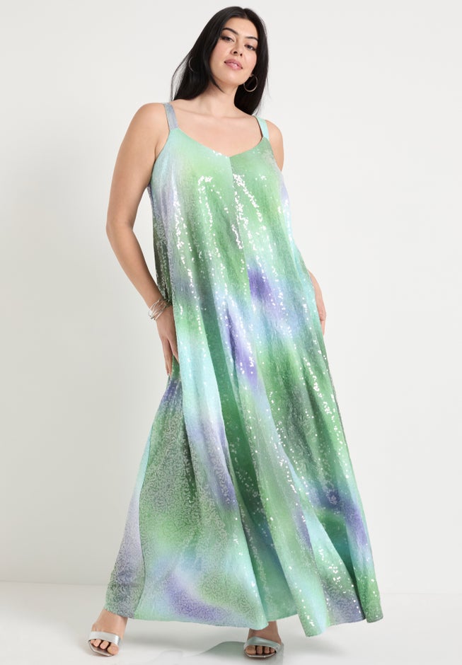 Sequin Swing Maxi Dress image number null