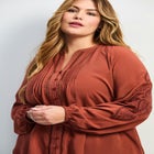Gabby Embroidered Pintuck Shirt image number null