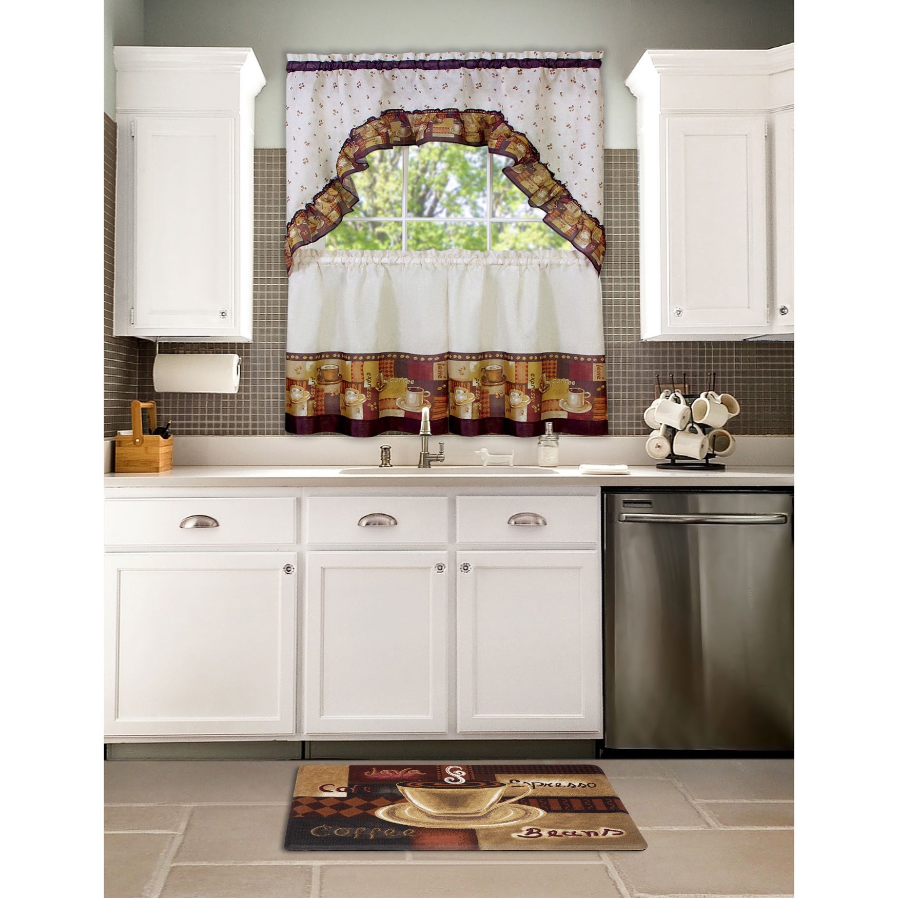 Coffee Printed Tier & Swag Set image number 1