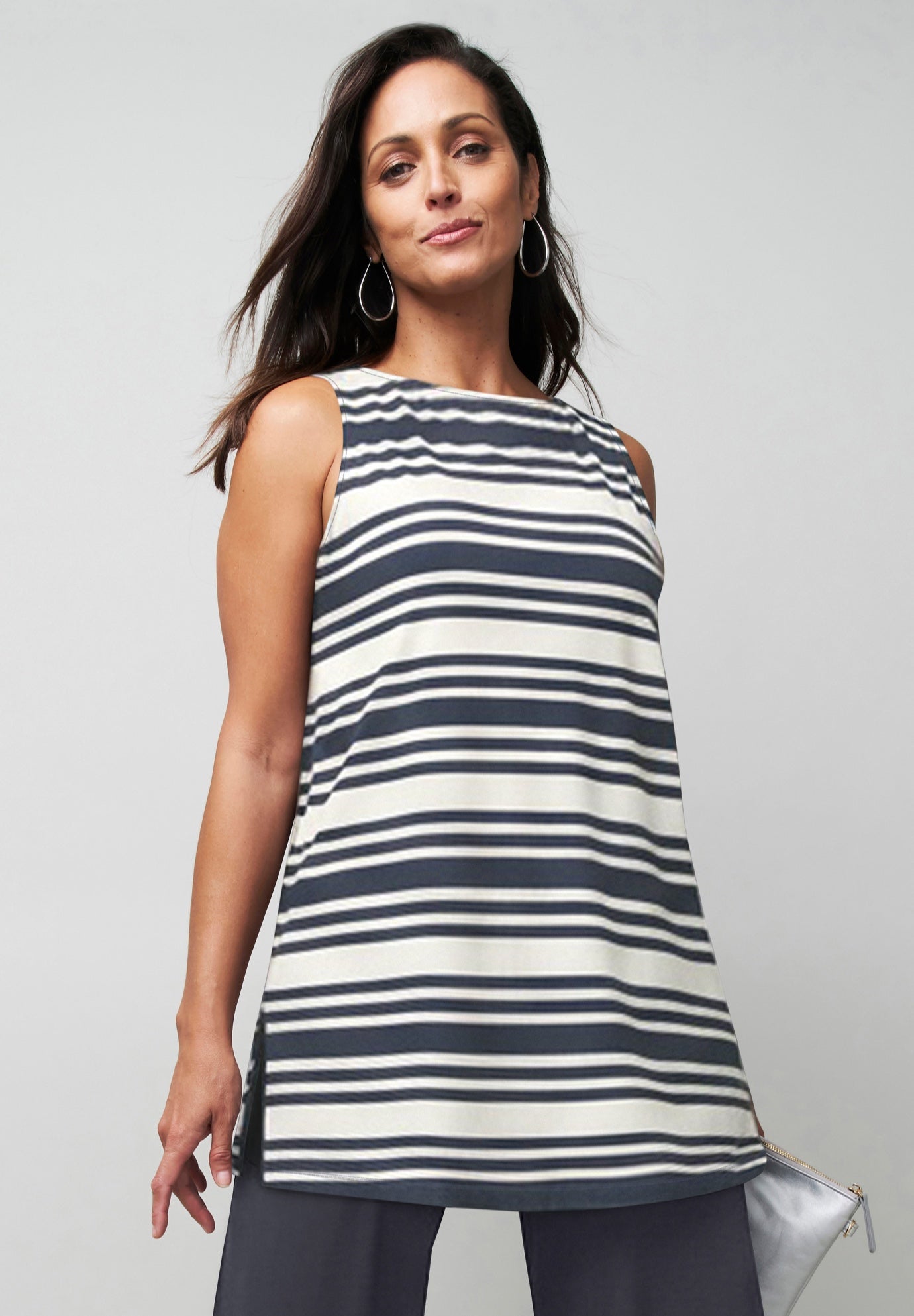 Stretch Knit Tunic Tank image number 0
