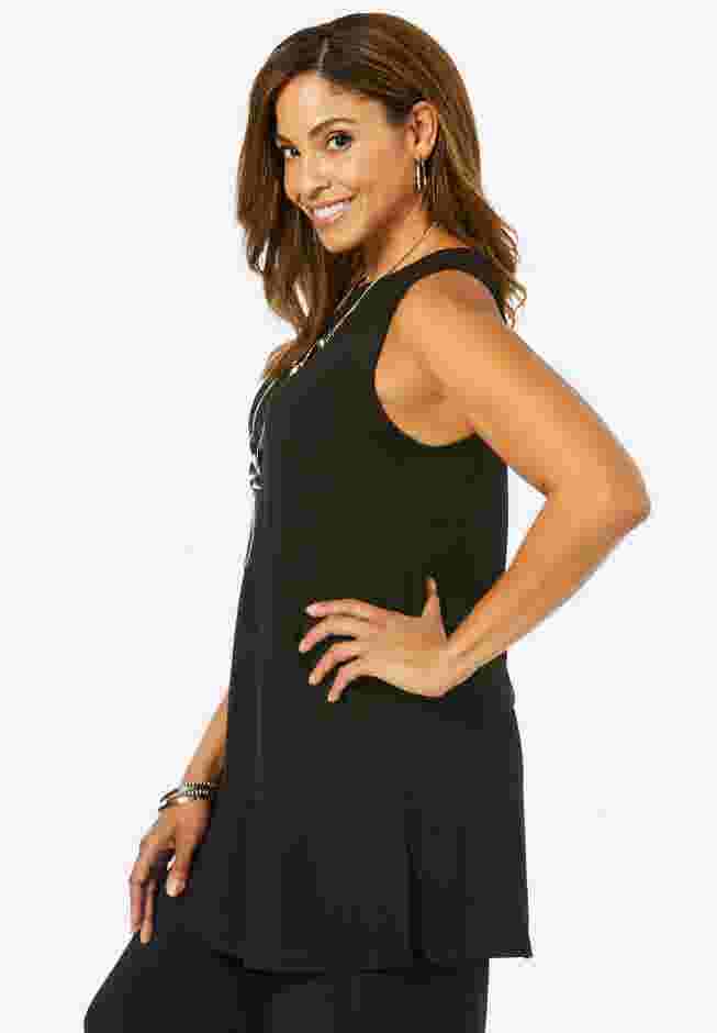 Stretch Knit Tunic Tank image number 1