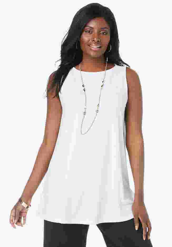 Stretch Knit Tunic Tank image number 0