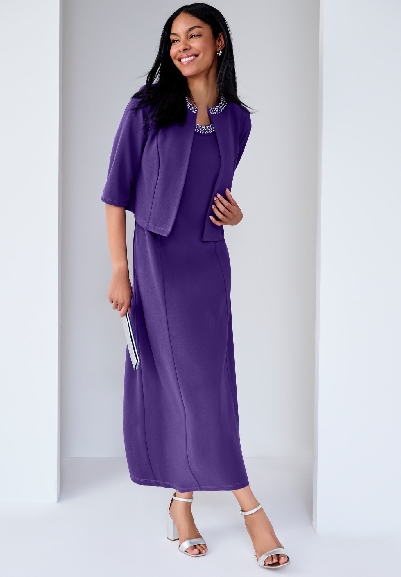 2-Piece Beaded Jacket Dress image number 0