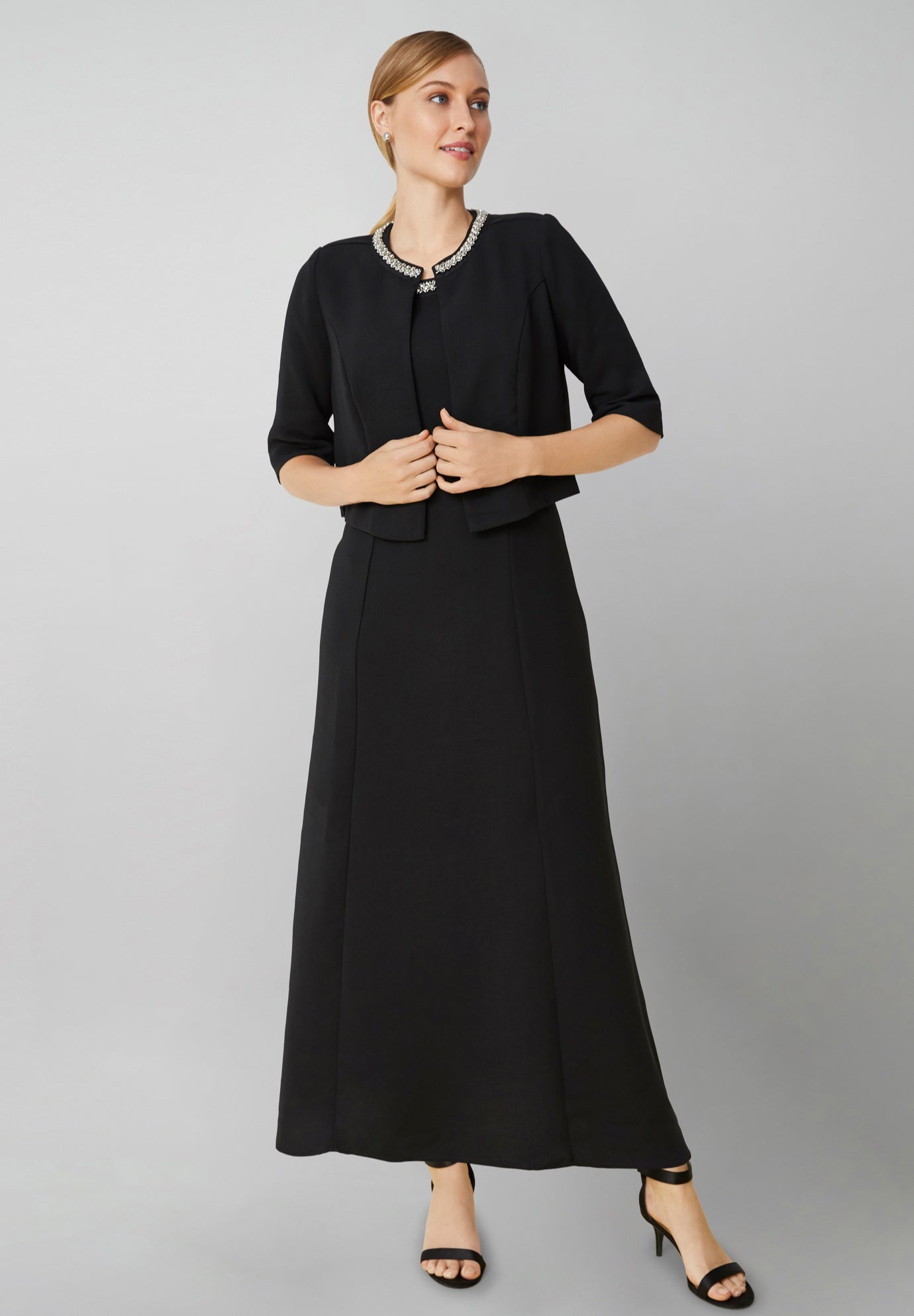 2-Piece Beaded Jacket Dress image number 0