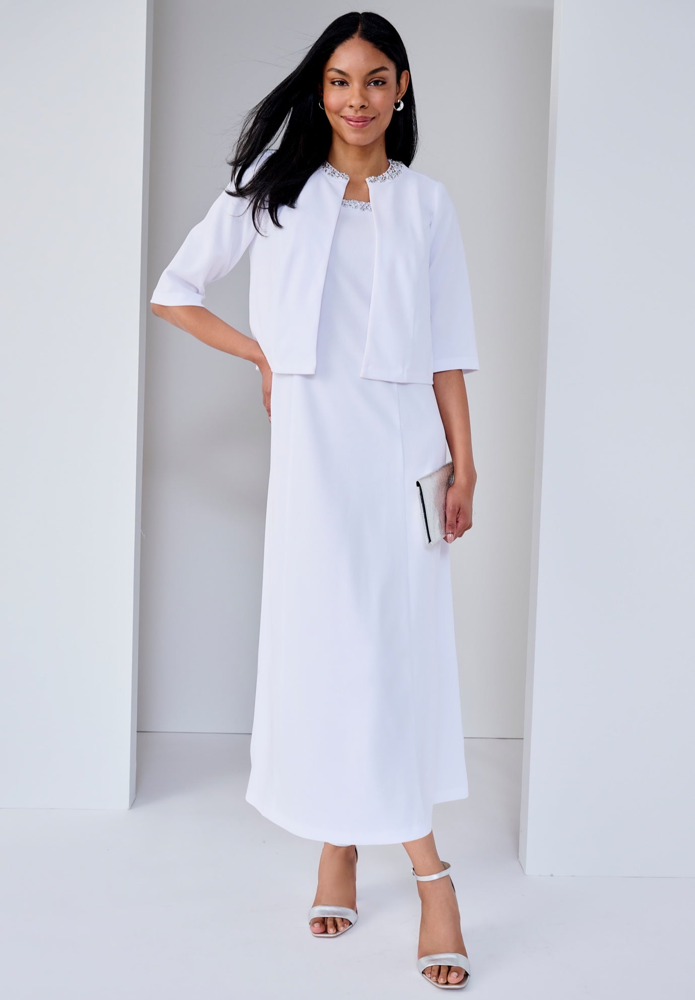 2-Piece Beaded Jacket Dress image number 0