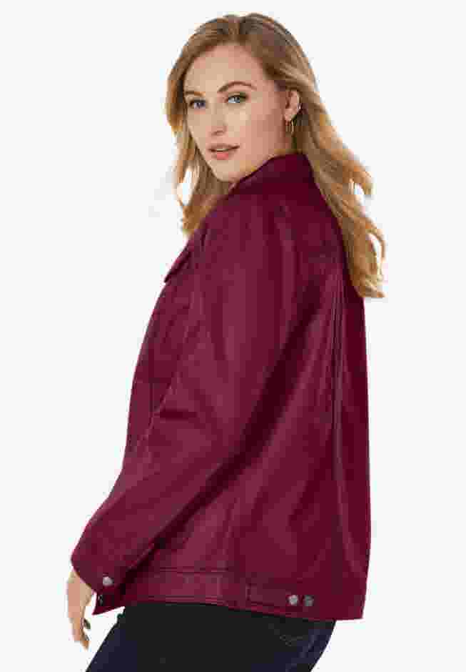 Denim Style Leather Jacket image number 2