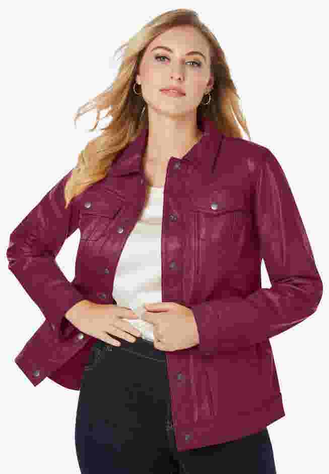 Denim Style Leather Jacket image number 0