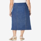 Pull-On Flex-Fit Elastic-Waist Stretch Denim Skirt image number null