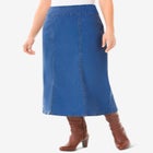 Pull-On Flex-Fit Elastic-Waist Stretch Denim Skirt image number null
