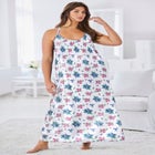 Breezy Eyelet Knit Long Nightgown image number null