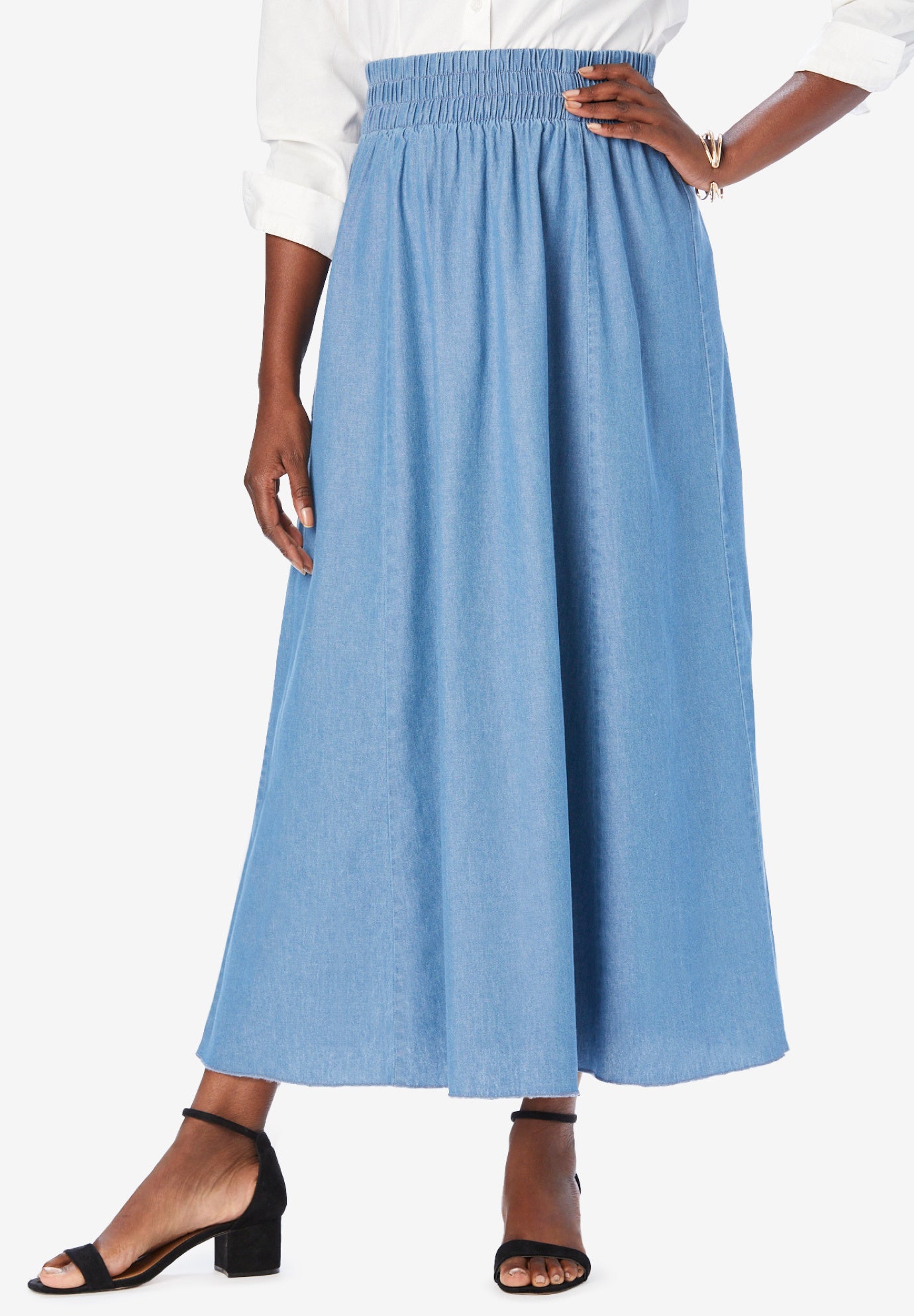 Chambray Maxi Skirt image number 0