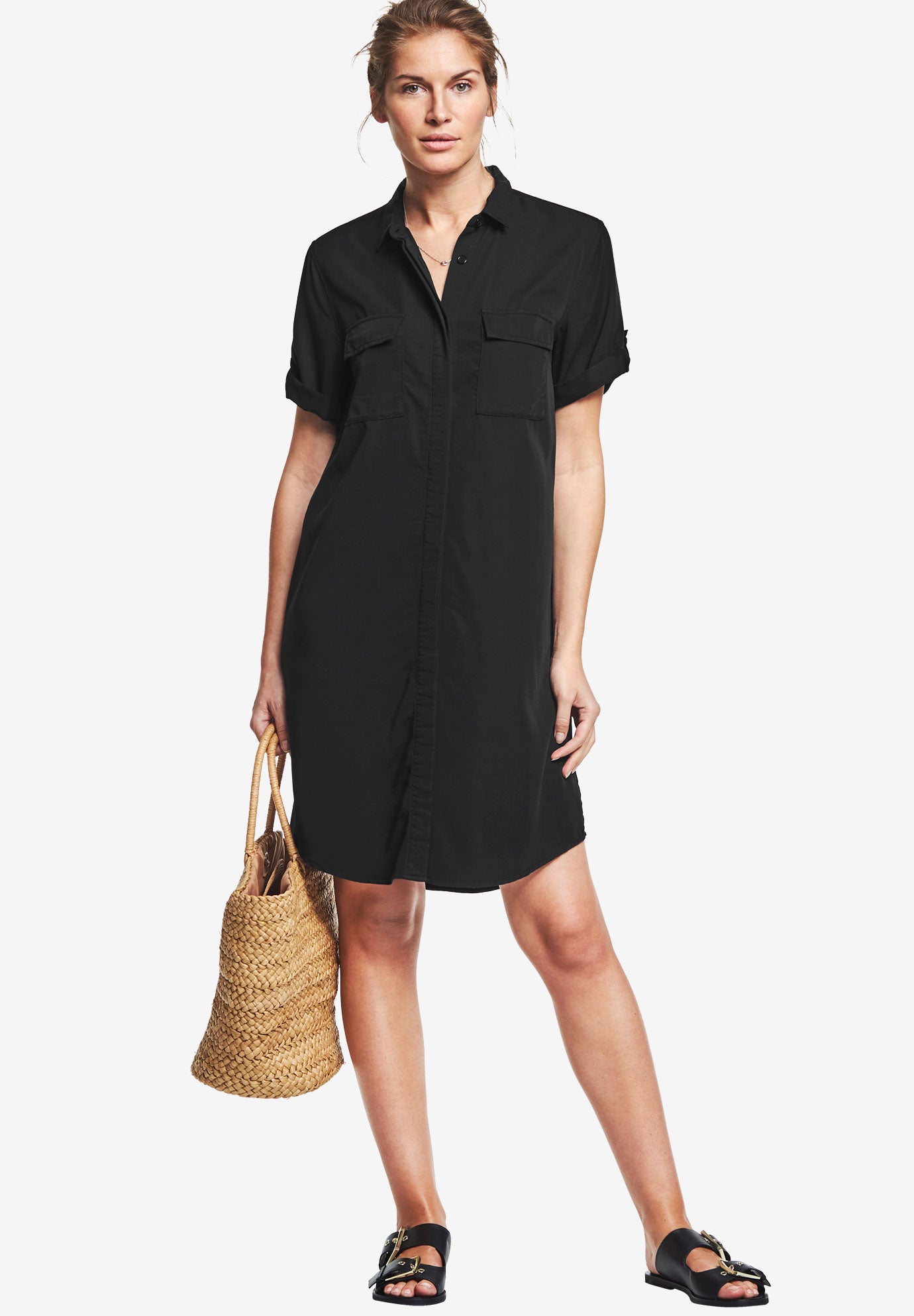 Button Front Linen Shirtdress image number 0