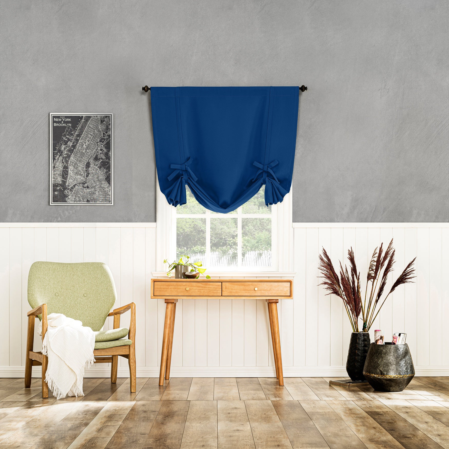 Greenwich Sun Zero™ 99% Blackout Solid Woven Tie-up Shade image number 0