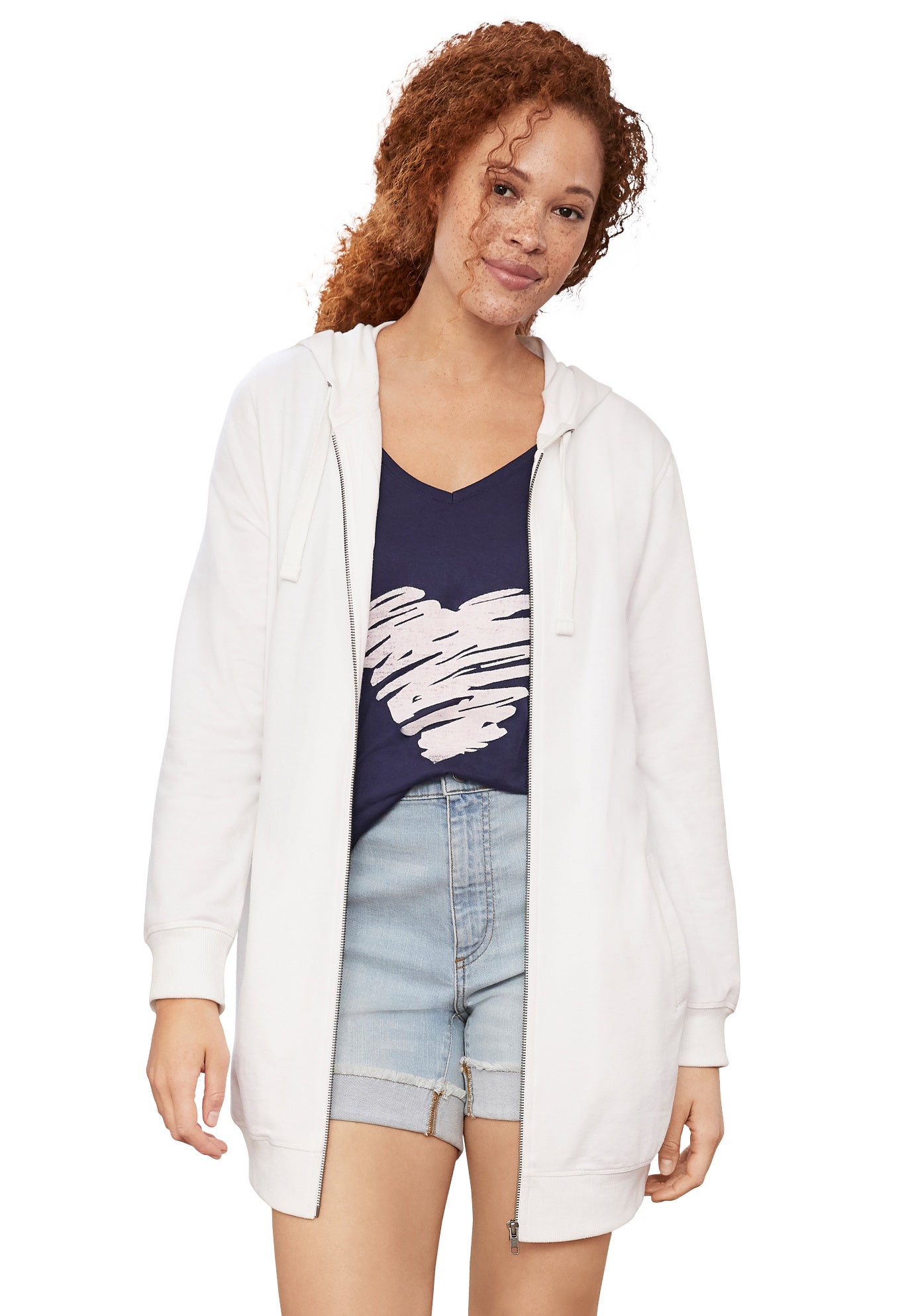 Mid-Rise Stretch Frayed Cuff Hem Shorts image number 2