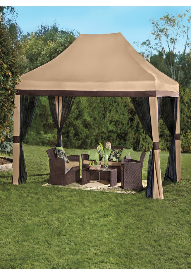 Oversized 10' x 15' Instant Pop Up Gazebo With Screen image number 1