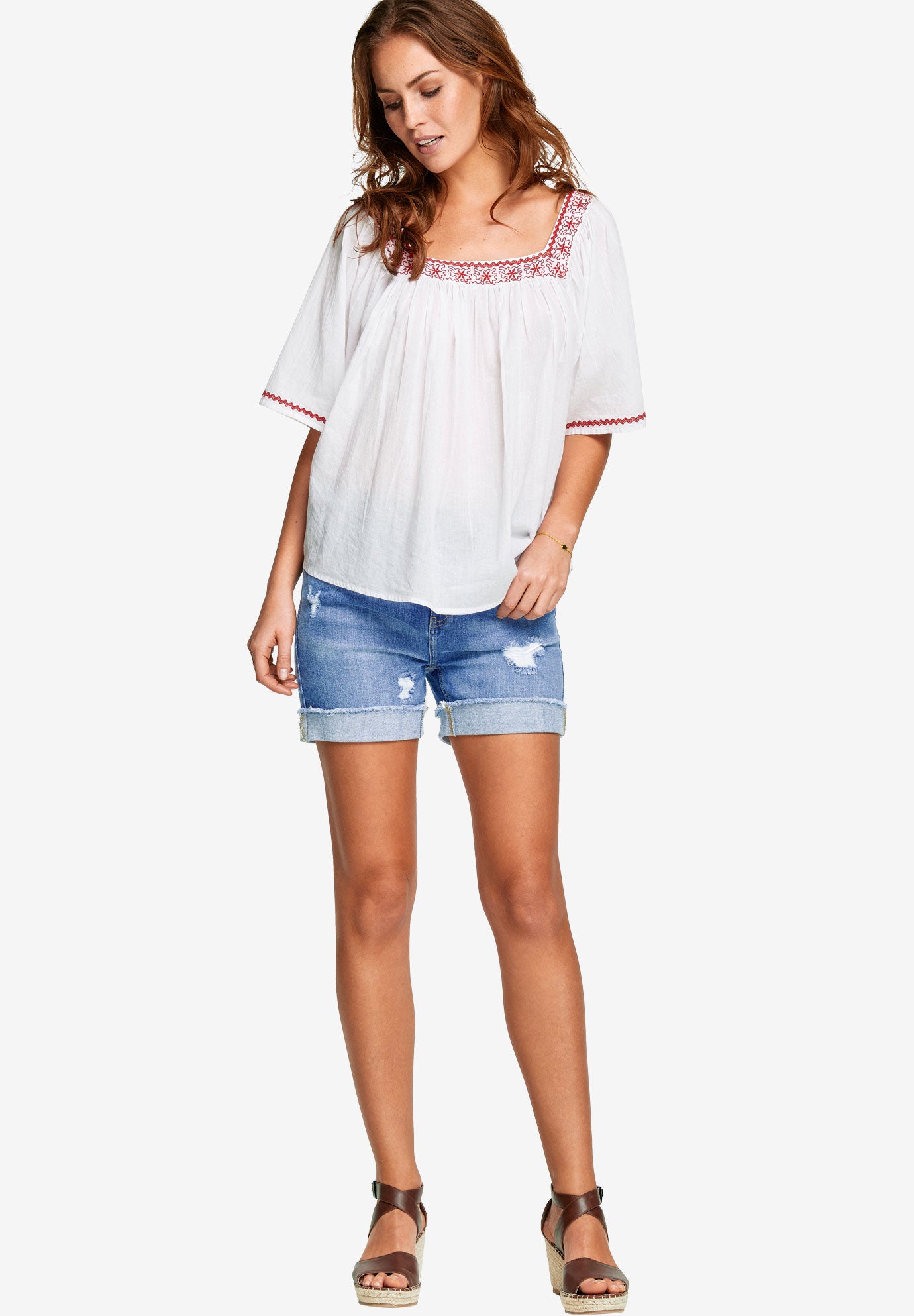 Embroidered Gauze Blouse image number 3