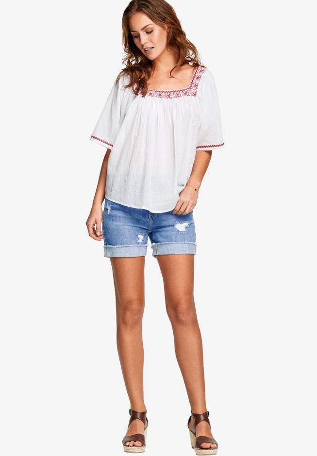 Embroidered Gauze Blouse image number 3