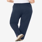 7-Day Knit Ribbed Straight-Leg Pull-On Pants image number null