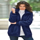 Plus Size High Collar Teddy Fleece Bomber image number 4
