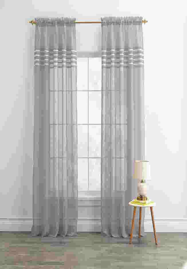BH Studio Sheer Voile Pleated Rod-Pocket Panel image number 0