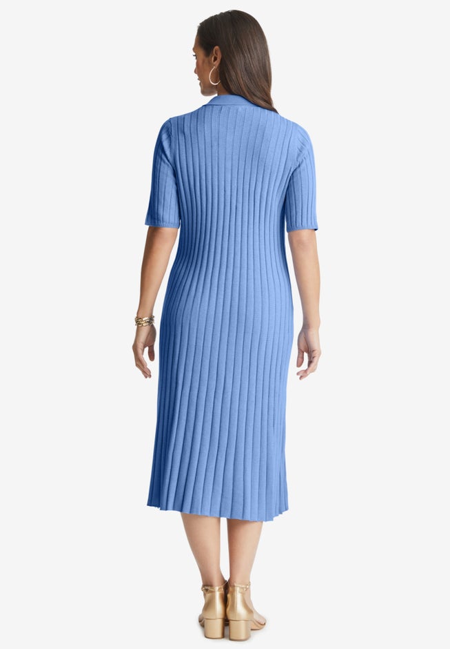 Ribbed Henley Dress image number 1