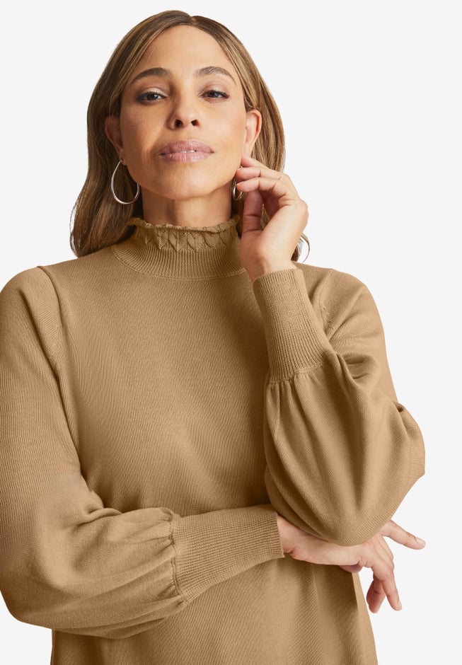Ruffle Neck Pullover image number null