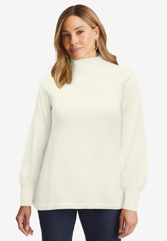 Ruffle Neck Pullover image number null