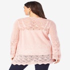 Bell Sleeve Pointelle Cardigan image number null