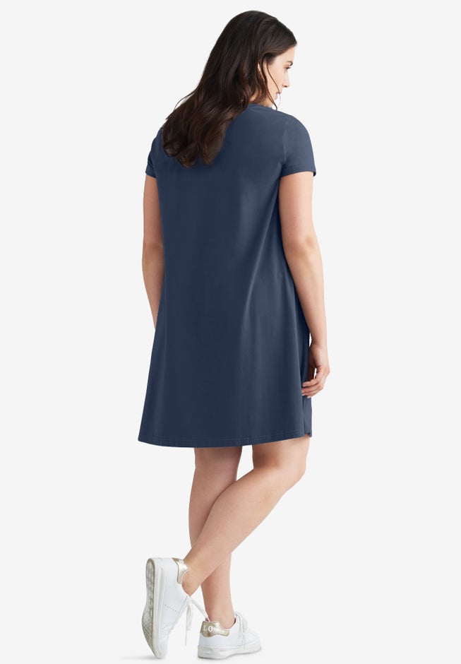A-Line Knit Tee Dress image number 1