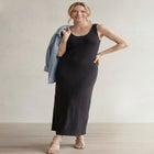 Cotton Spandex Scoop Neck Sleeveless A-Line Maxi Dress image number null