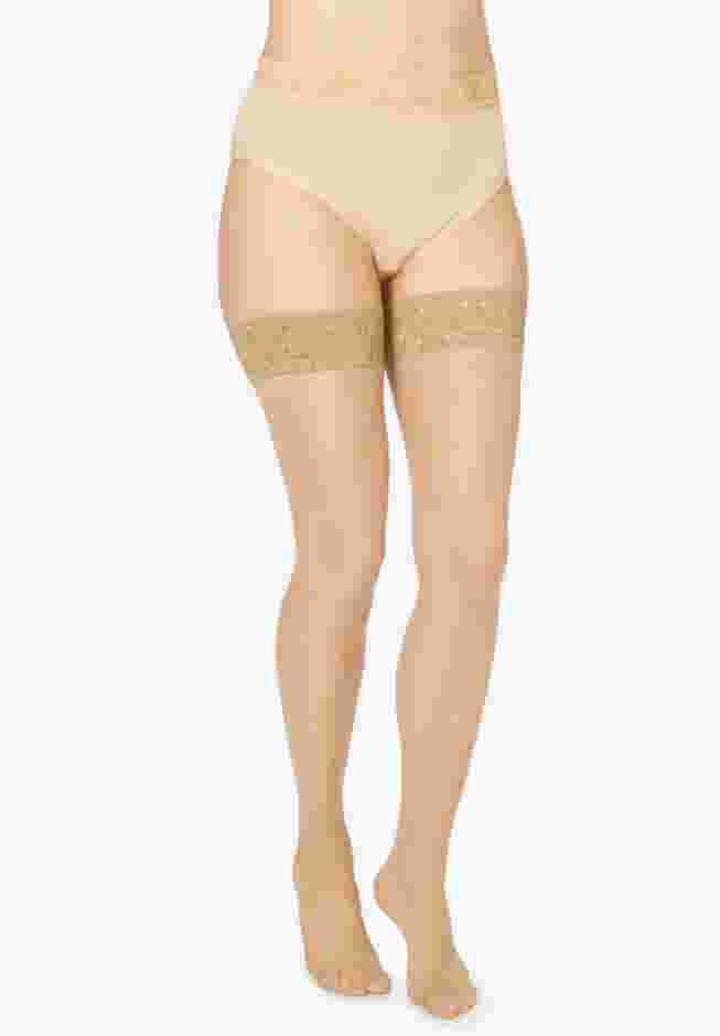 MeMoi Floral Lace Thigh Tights image number 3