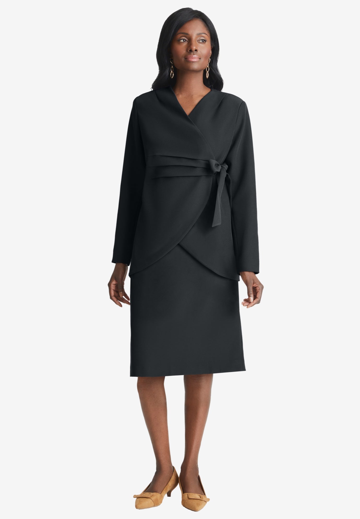 2-Piece Wrap Jacket Skirt Suit image number 0