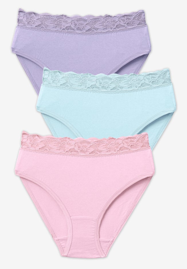 Lace Waist Hi-Cut Brief 3-Pack image number null