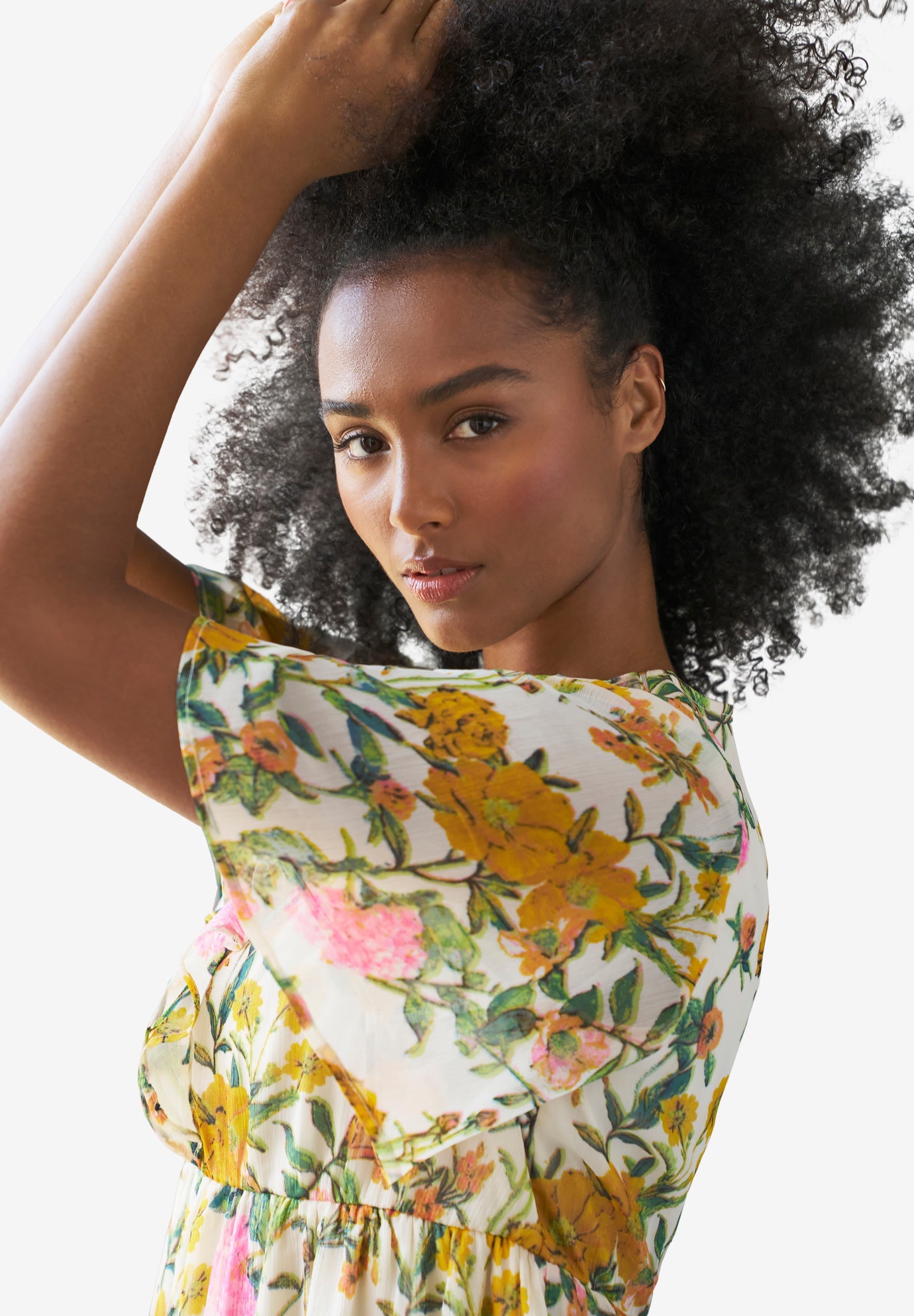 Ruffled V-Neck Empire Dress image number 2